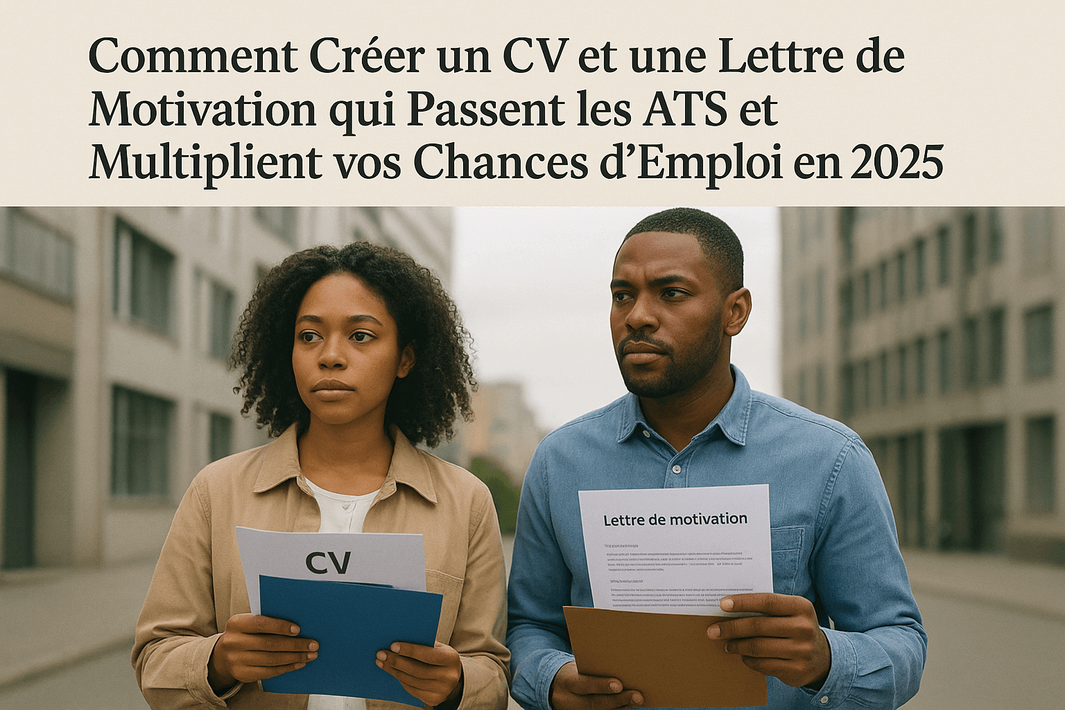 Illustration cv et lettre de motivation 2025.
